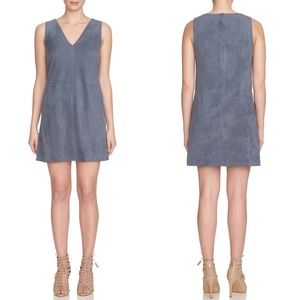 1. State blue-gray suede shift dress